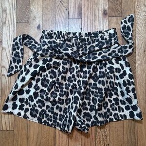 Leopard Zara Shorts With Belt Small